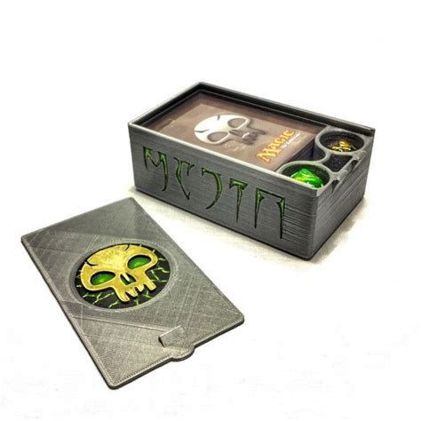 mtg deck box holder metal|mtg deckbox with dice holder.